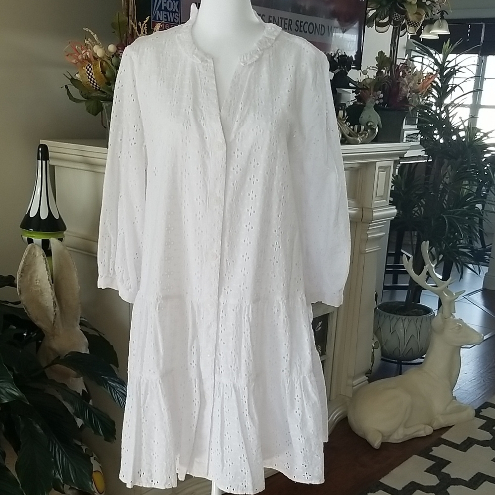 Tommy Hilfiger White Eyelet Tunic Dress